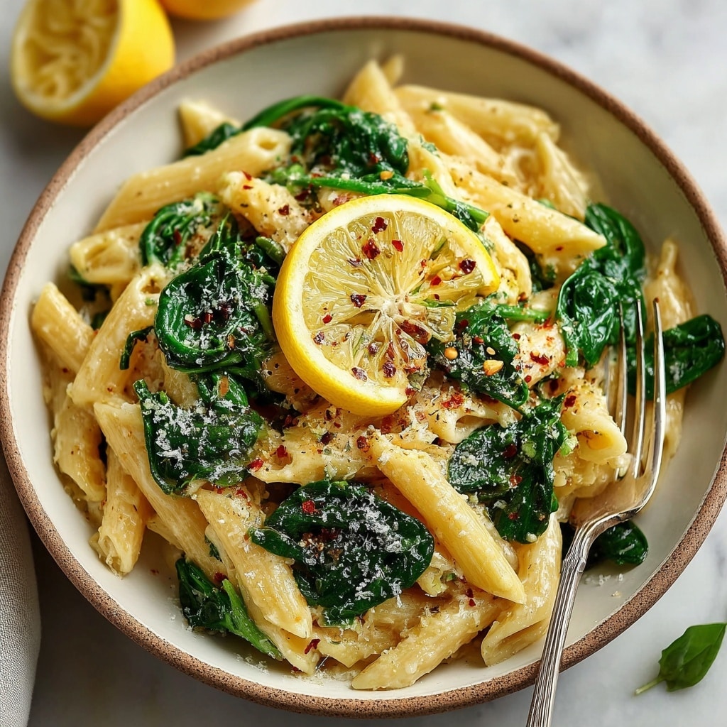 Lemon Ricotta Pasta with Spinach Recipe - Recipe Image
