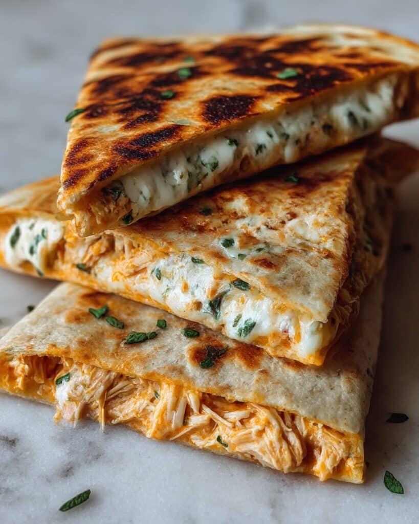 High Protein Chicken Ranch Quesadilla Crispy Creamy Low Carb Recipe