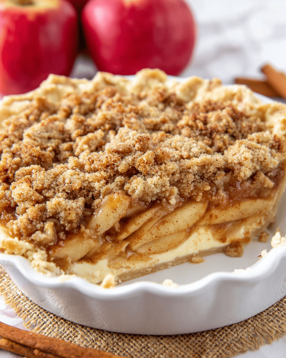 Apple Crumb Cheesecake Pie Recipe