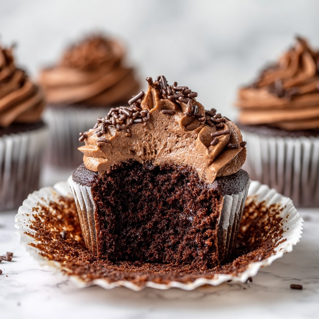 Easy Chocolate Cupcake with Rich Chocolate Buttercream and Cream Cheese Frosting Recipe - Recipe Image