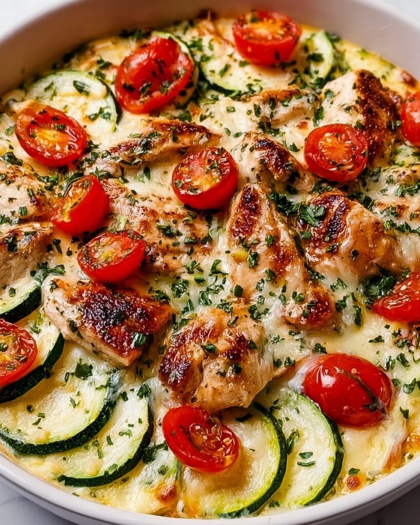 Savory Mediterranean Chicken Zucchini Bake Recipe