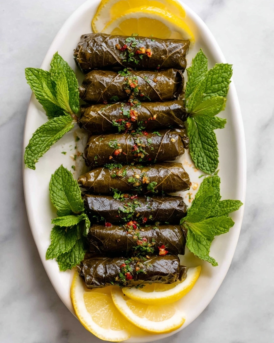 Lebanese Stuffed Grape Leaves (Warak Enab) Recipe - Recipe Image