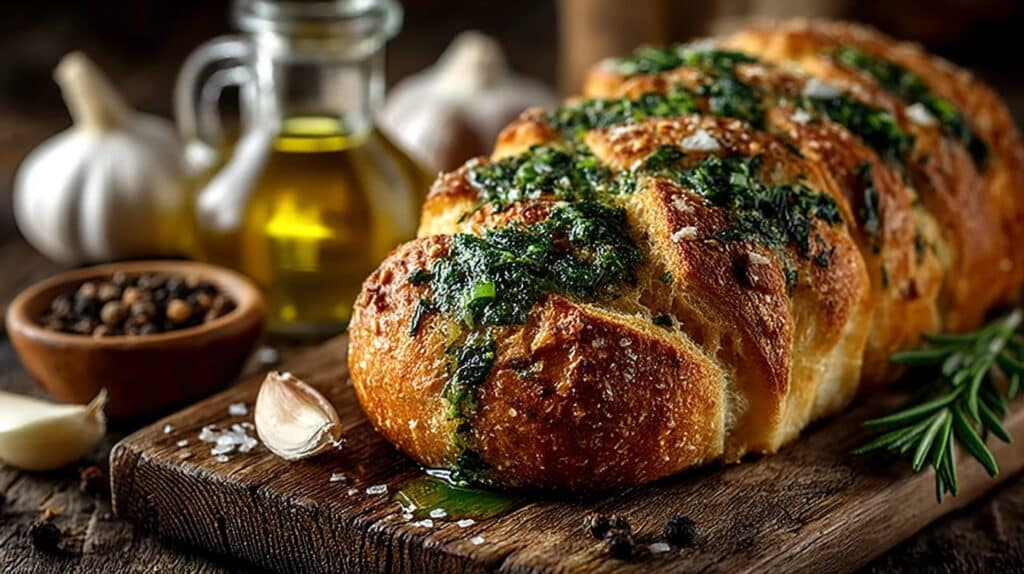 Garlic Herb Dutch Oven Bread Recipe