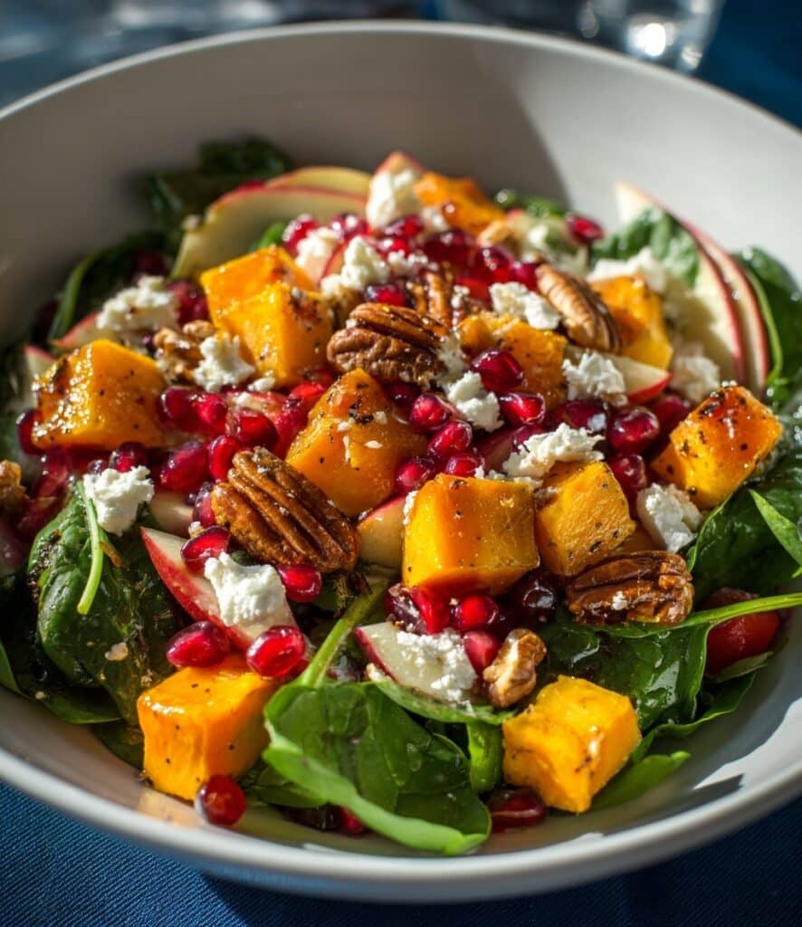 Pomegranate Salad with Spinach, Kale, Honey Walnuts, and Pomegranate Dressing Recipe