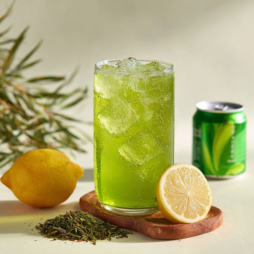 Green Tea Soda with Fresh Fruit and Mint Recipe