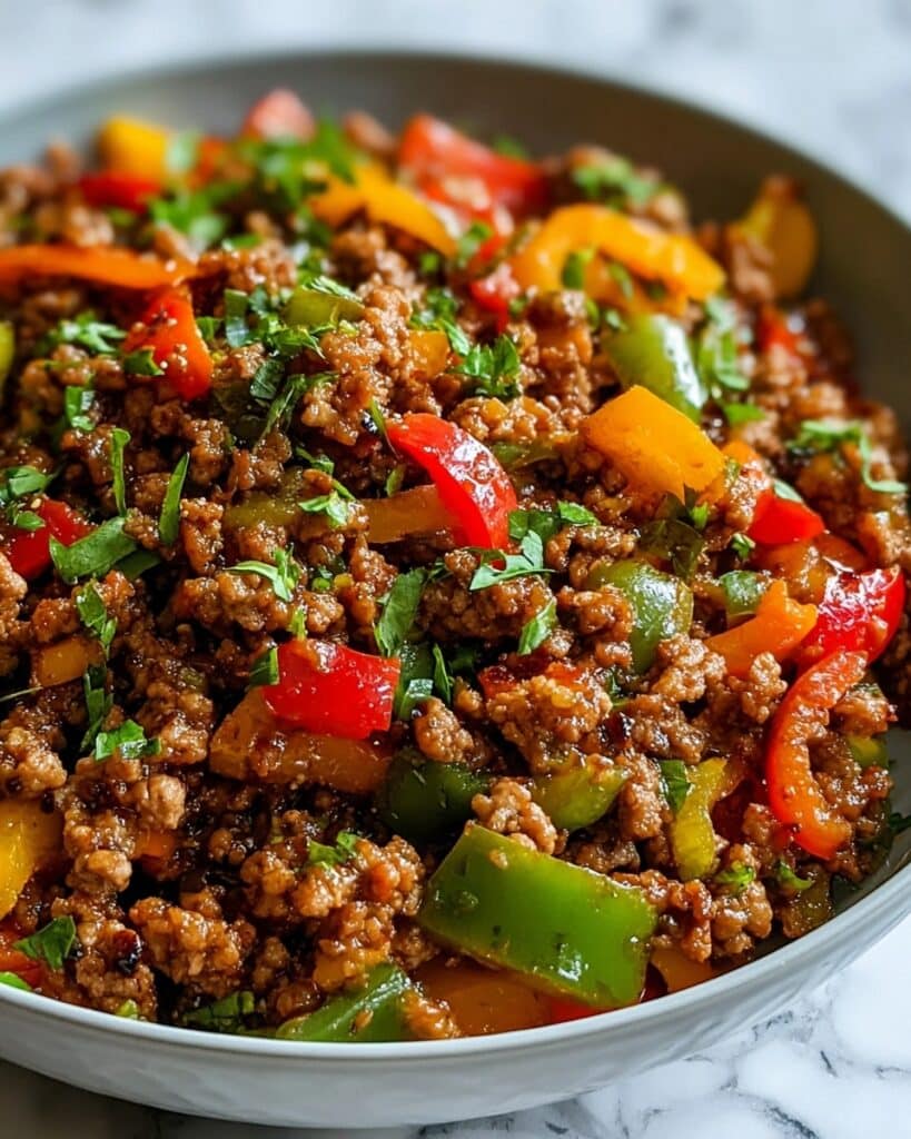 Ground Turkey and Peppers Skillet Dinner Recipe