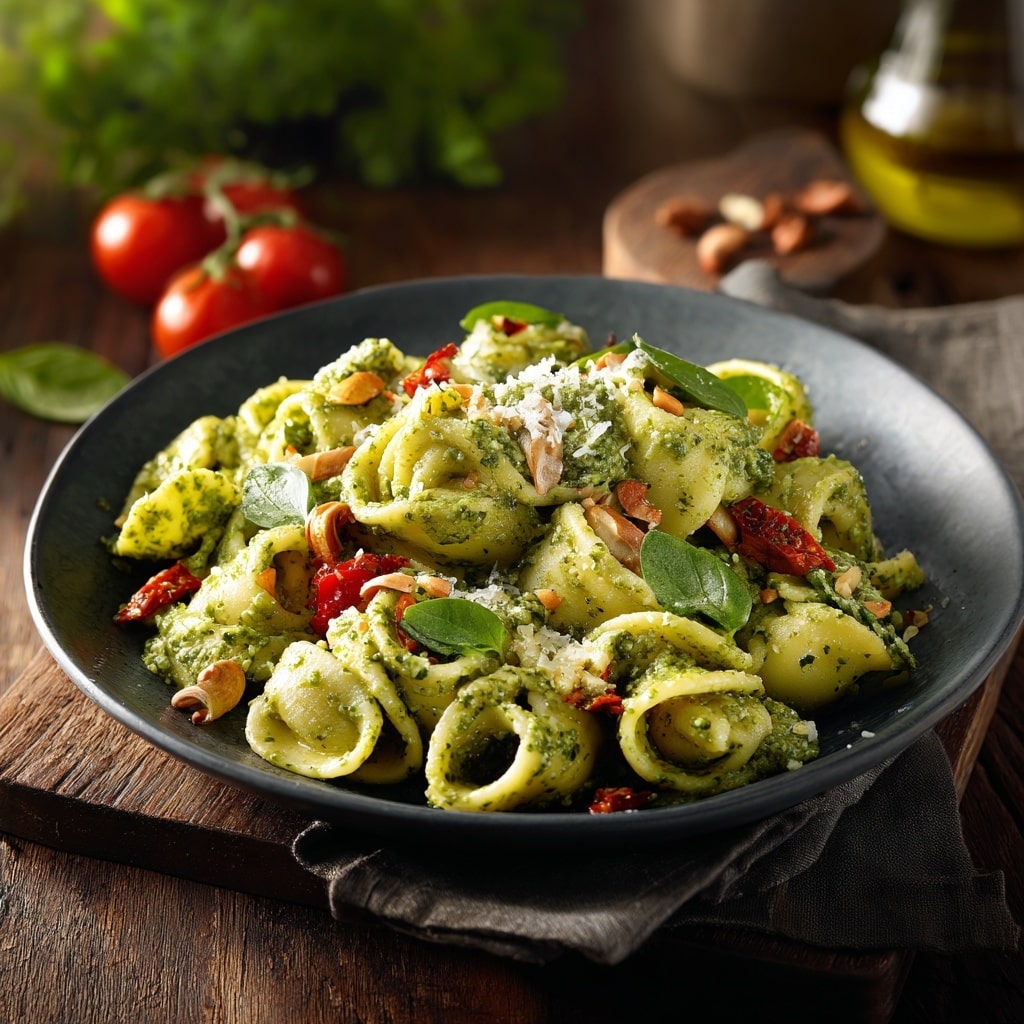 Pesto Gnocchi with Cherry Tomatoes Recipe - Recipe Image