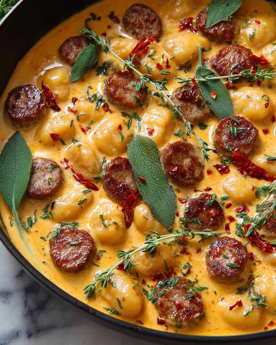 Butternut Squash Gnocchi with Sausage and Tomato Cream Sauce Recipe - Recipe Image