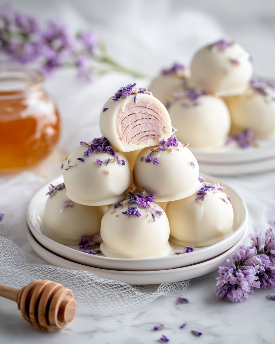 Honey Lavender White Chocolate Truffles Recipe - Recipe Image