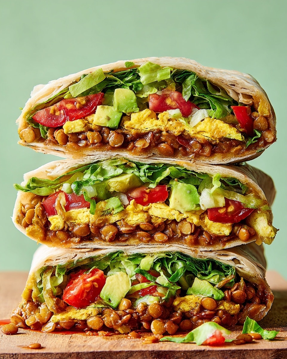 Vegan Lentil Crunchwraps with Chipotle Queso and Fresh Toppings Recipe - Recipe Image