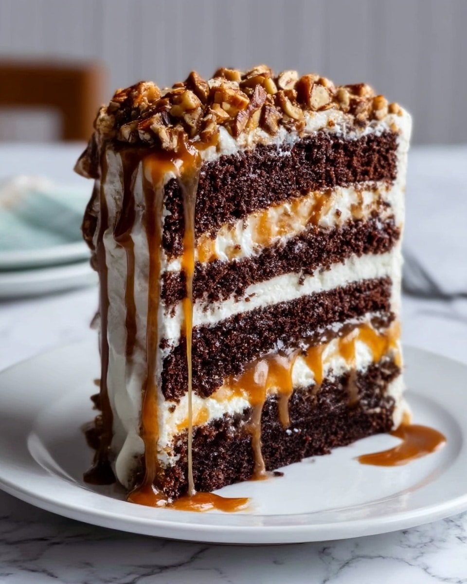 Ultimate Chocolate Caramel Toffee Crunch Cake Recipe - Recipe Image