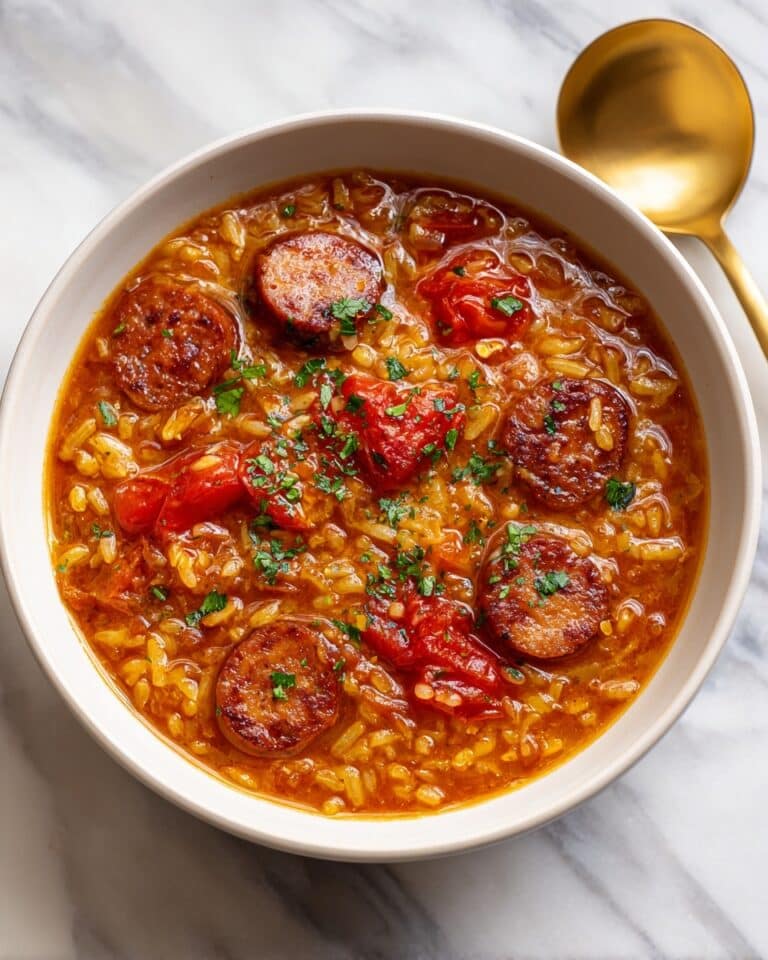 Spicy Jambalaya Soup with Andouille Sausage and Chicken Recipe